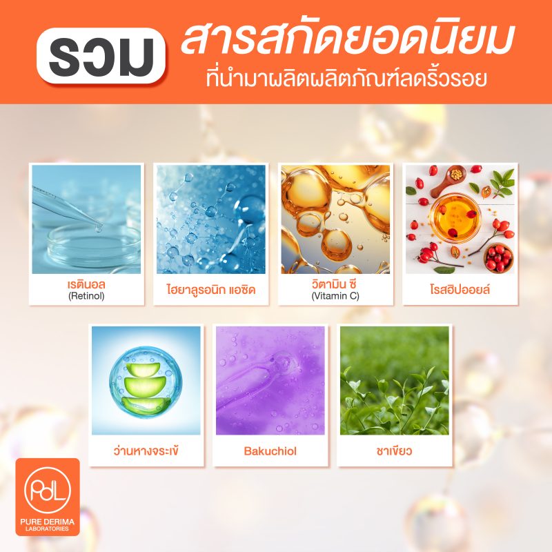 รวมสารสกัดยอดนิยมในการลดเลือนริ้วรอย