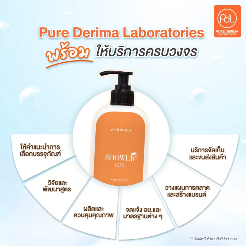 โรงงานรับผลิตครีมอาบน้ำ Pure Derima Laboratories ให้บริการครบวงจร