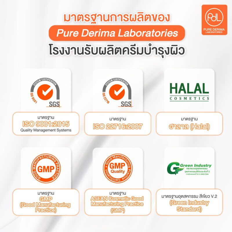 มาตรฐานการผลิตของโรงงานรับผลิตครีมบำรุงผิว Pure Derima Laboratories