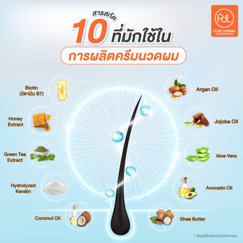 10 สารสกัดที่มักใช้ในการผลิตครีมนวดผม