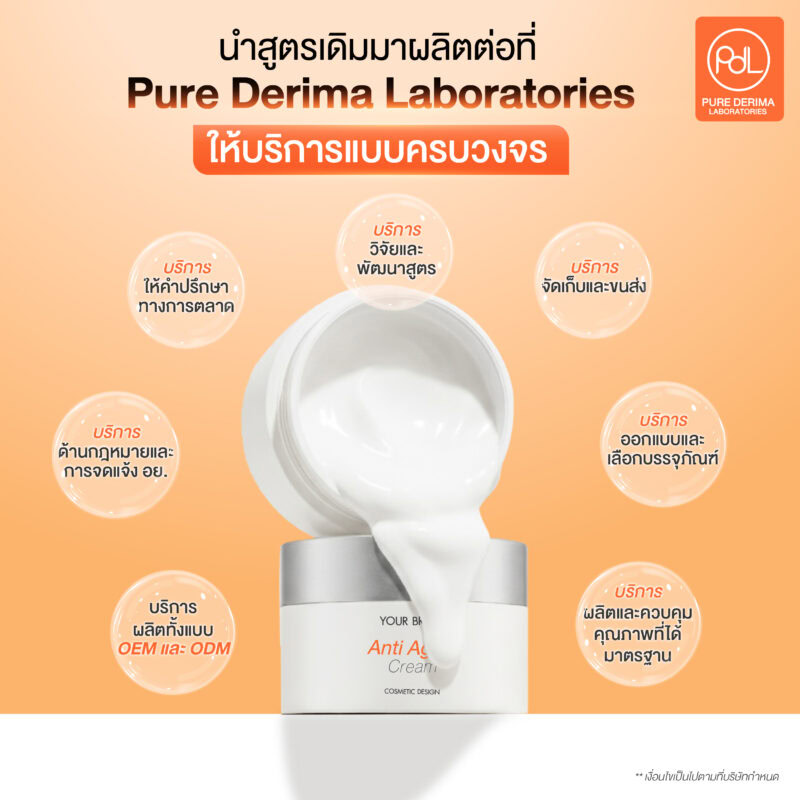 นำสูตรเดิมมาผลิตต่อที่ Pure Derima Laboratories ให้บริการแบบครบวงจร