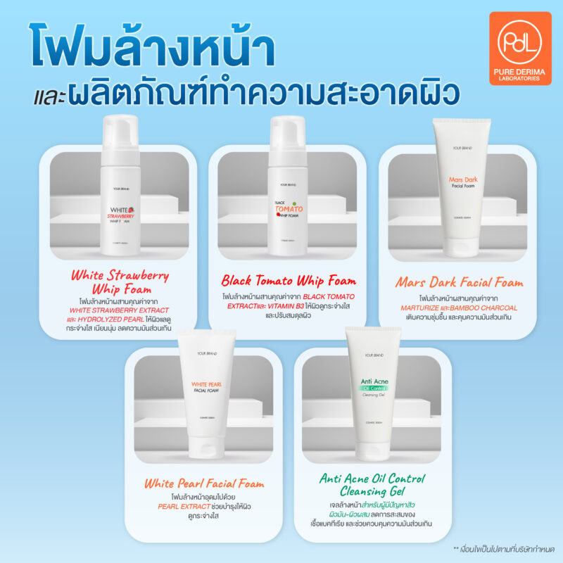 โฟมล้างหน้าและผลิตภัณฑ์ทำความสะอาดผิว