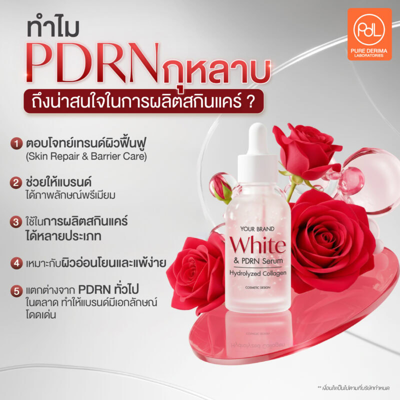 PDRN กุหลาบวัตถุดิบสกินแคร์พรีเมียม เหมาะกับผลิตภัณฑ์ประเภทใดบ้าง ? 3 ทำไม PDRN กุหลาบ ถึงน่าสนใจในการผลิตสกินแคร์ ?