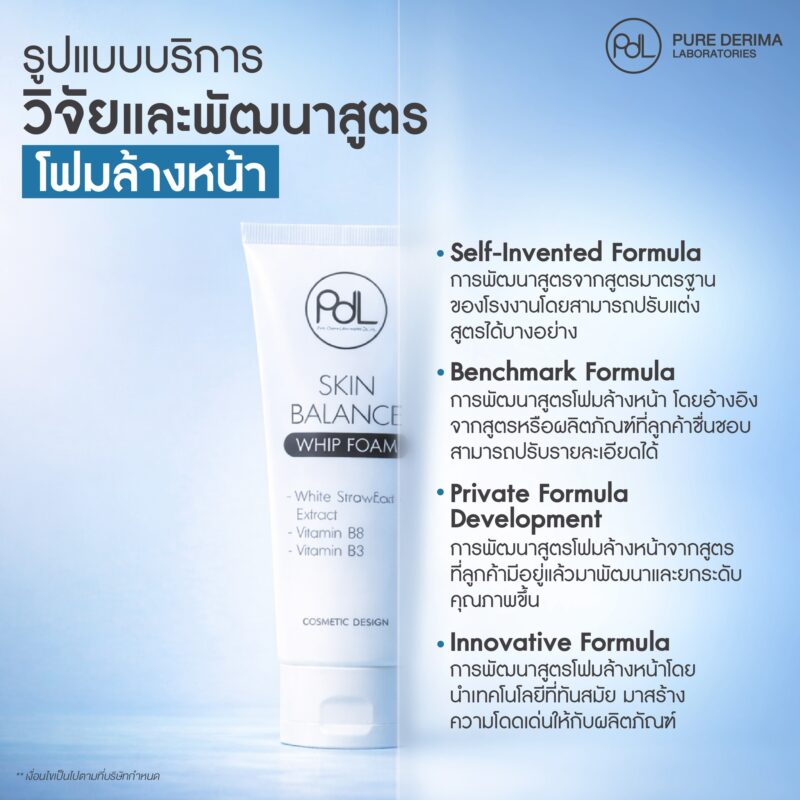 บริการวิจัยและพัฒนาสูตรโฟมล้างหน้า คืออะไร? กุญแจลับสร้างแบรนด์สกินแคร์ให้โดดเด่น 3 บริการวิจัยและพัฒนาสูตรโฟมล้างหน้า