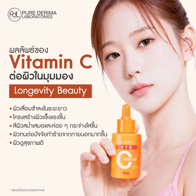 Longevity Beauty กับ Vitamin C สารสกัดสำคัญเพื่อผิวสวยสุขภาพดีระยะยาว 4 ผลลัพธ์ของ Vitamin C ต่อผิวในมุมมอง Longevity Beauty