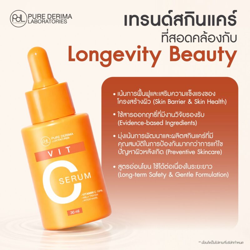 Longevity Beauty กับ Vitamin C สารสกัดสำคัญเพื่อผิวสวยสุขภาพดีระยะยาว 2 เทรนด์สกินแคร์ที่สอดคล้องกับ Longevity Beauty