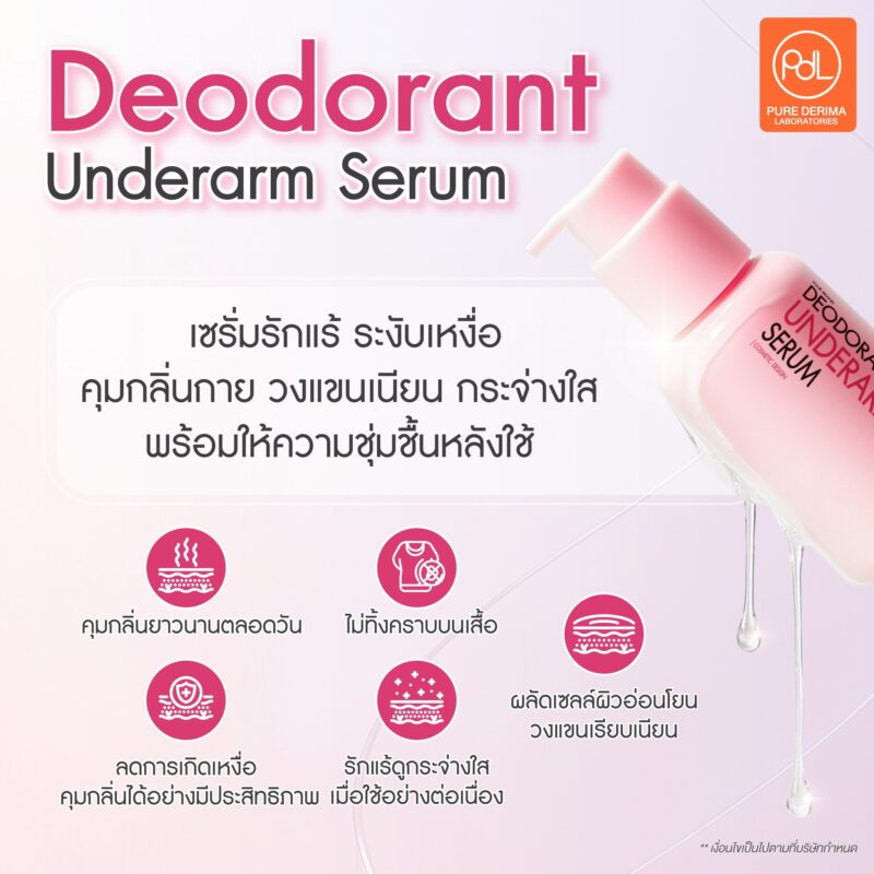 รับผลิตสร้างแบรนด์ผลิตภัณฑ์ดูแลใต้วงแขน บอกลาปัญหารักแร้ดำ 3 Deodorant Underarm Serum เซรั่มรักแร้ระงับเหงื่อ ลดปัญหารักแร้ดำ