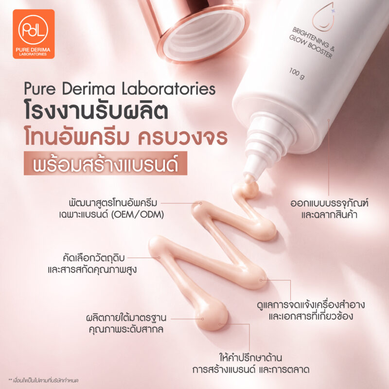 โรงงานรับผลิตโทนอัพครีมครบวงจร สร้างแบรนด์ง่ายจบทุกขั้นตอนในที่เดียว 3 Pure Derima Laboratories โรงงานรับผลิตโทนอัพครีม ครบวงจร พร้อมสร้างแบรนด์
