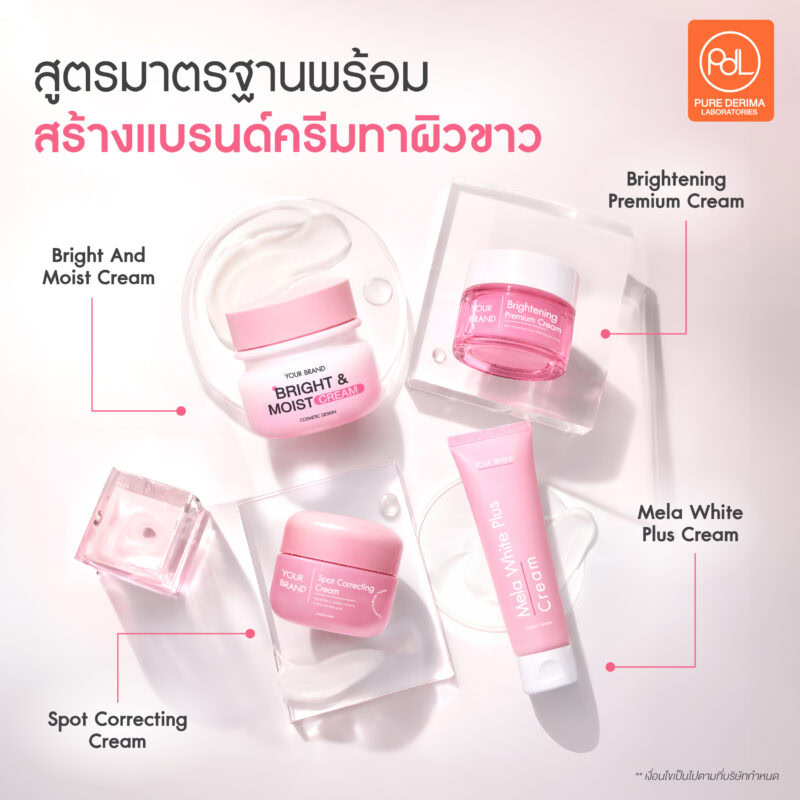สร้างแบรนด์ครีมทาผิวขาวของตัวเอง เริ่มง่าย ไม่ต้องผลิตเอง 4 สูตรมาตรฐาน พร้อมสร้างแบรนด์ครีมทาผิวขาวที่ Pure Derima Laboratories