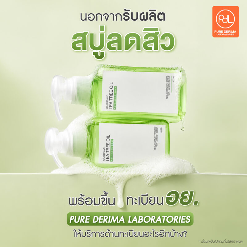 รับผลิตสบู่ลดสิวพร้อมขึ้นทะเบียน อย. ทางเลือกของคนอยากมีแบรนด์ 3 นอกจากรับผลิตสบู่ลดสิวพร้อมขึ้นทะเบียน อย. Pure Derima Laboratories ให้บริการด้านทะเบียนอะไรอีกบ้าง?