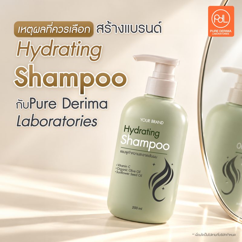 Hydrating Shampoo สินค้าใหม่แห่งวงการ Hair Care ตอบโจทย์ตลาดผมแห้งและชี้ฟู 4 เหตุผลที่ควรเลือกสร้างแบรนด์ Hydrating Shampoo กับ Pure Derima Laboratories